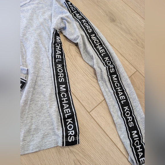 MICHAEL Michael Kors gray shirt with logo ribbon accents down sleeves - Picture 4 of 8